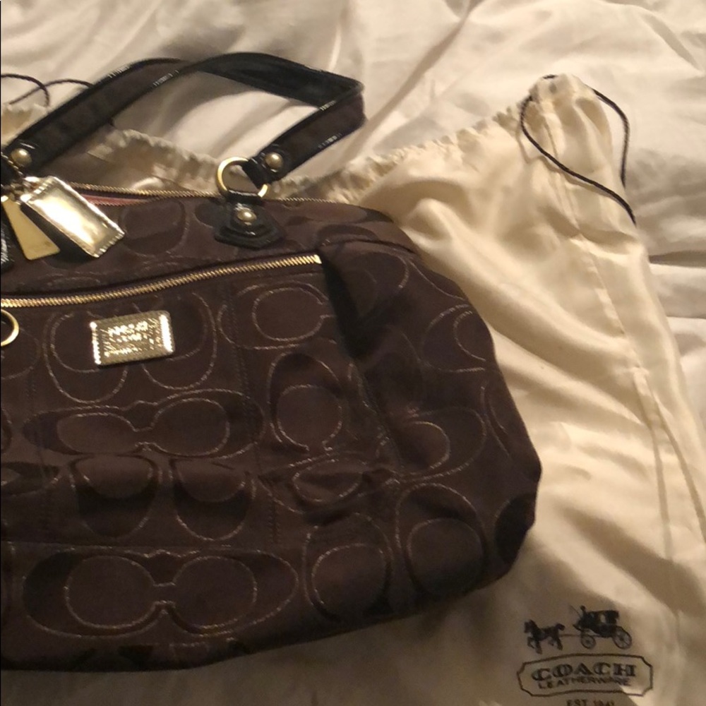 Brown authentic Coach purse, gently used